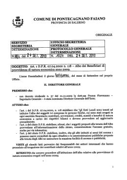 Albo beneficiari provvidenze economiche 2009