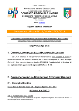 Stagione Sportiva 2013/2014 - FIGC Comitato Regionale Umbria