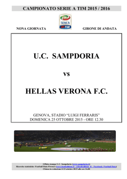 Sampdoria-Hellas Verona - 9° giornata serie A