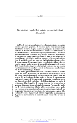 Nei vicoli di Napoli. Reti sociali e percorsi