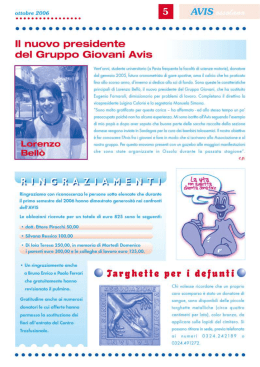 Il nuovo presidente del Gruppo Giovani Avis