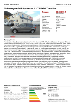Volkswagen Golf Sportsvan 1.2 TSI DSG Trendline Prezzo: 22.990,00