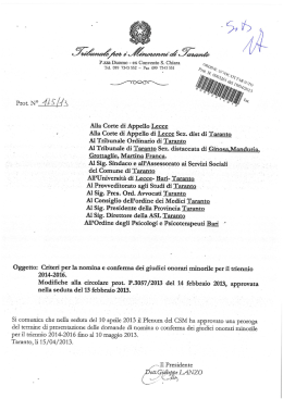 Criteri per la nomina e conferma dei giudici onorari minorile