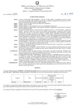 Decreto - Ufficio Scolastico Regionale per la Puglia