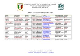 Elenco dei Coordinatori Regionali in carica