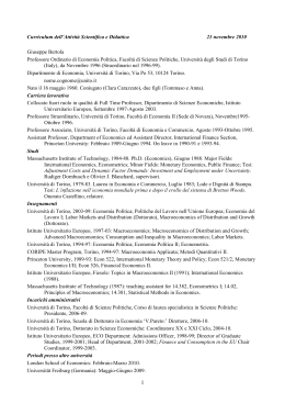 Curriculum dell`Attività Scientifica e Didattica 23 novembre 2010