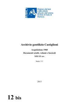 Archivio Castiglioni. Buste - Istituto Centrale per gli Archivi