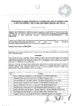 Verbale di gara - Commissario Straordinario Delegato