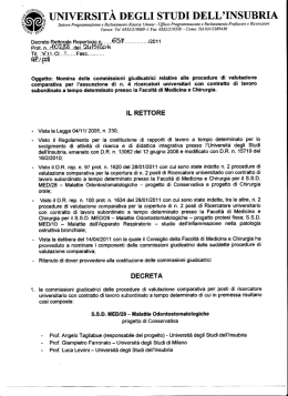 D.R. Rep. n. 657 prot. n. 10288 del 24/05/2011