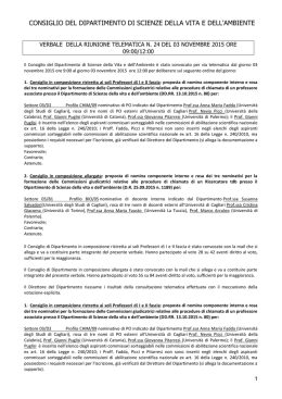 Verbale del Consiglio - Dipartimenti - Universit&agrave; degli studi di Cagliari.