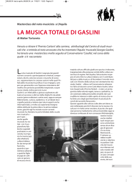 Giorgio Gaslini all`Aquila - Rivista bimestrale del Conservatorio