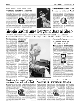 Giorgio Gaslini apre Bergamo Jazz al Gleno