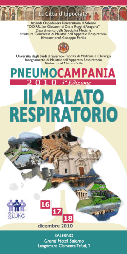 IL MALATO RESPIRATORIO IL MALATO RESPIRATORIO