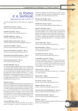 [aggiornamento 3.5] Il tomo e il sangue