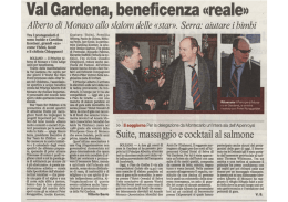 Val Gardena, beneficenza &laquo;reale&raquo;