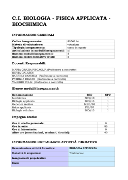 Insegnamenti primo anno - Podologia