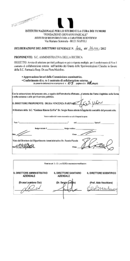 ISTITUTO NAZIONALE PER LO STUDIO E LA CURA DEI TUMORI