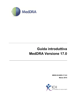 Guida introduttiva MedDRA Versione 17.0