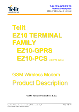 Telit EZ10 TERMINAL FAMILY EZ10-GPRS EZ10