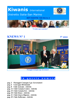 KNEWS N° 1 - Kiwanis - Distretto Italia San Marino