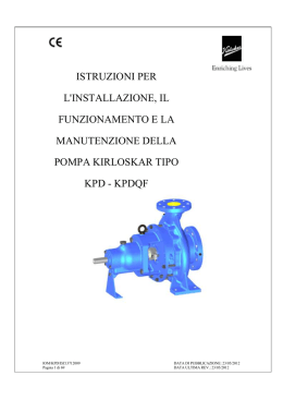 istruzioni per l`installazione, il funzionamento e la manutenzione