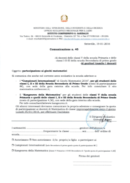 partecipazione ai giochi matematici