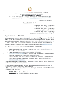 Iscrizioni a.s. 2016-2017 - Istituto Comprensivo G. Garibaldi di