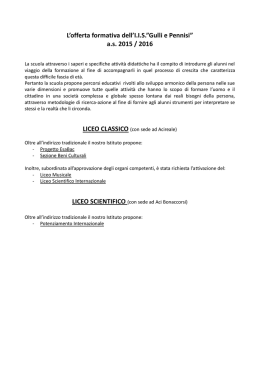 Nuovi indirizzi - Liceo Classico Gulli e Pennisi