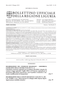 Testo - Bollettino Ufficiale Regione Liguria