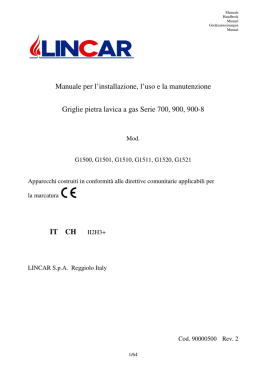 Manuale per l`installazione, l`uso e la manutenzione Griglie pietra