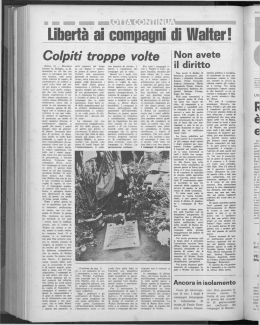 Libert&agrave; ai compagni di Walter !