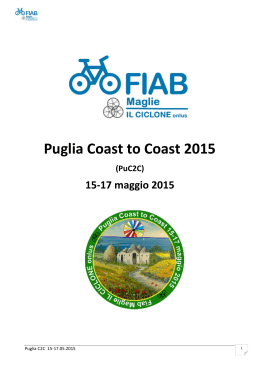 Puglia Coast to Coast 2015 PuC2C, 15-17 maggio