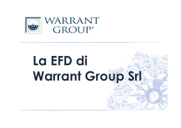 La EFD di Warrant Group Srl
