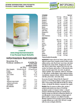 SCHEDE INTEGRATORI CON ETICHETTE Formula 1 Gusto Vaniglia
