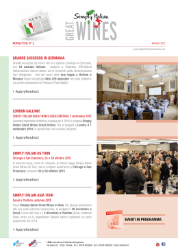 Newsletter Maggio 2015 - Simply Italian