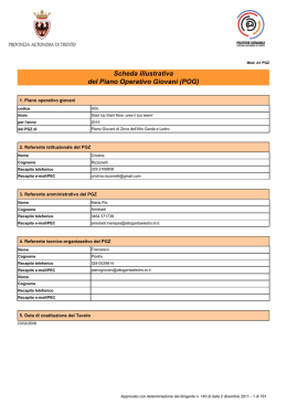 Scheda illustrativa del Piano Operativo Giovani