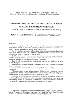 induzione della gravidanza gemellare nella bovina mediante