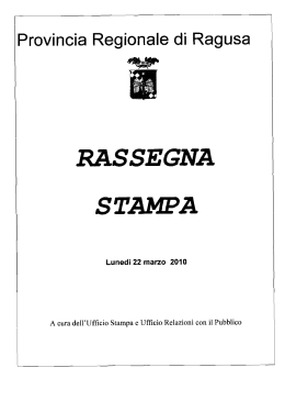 RASSEGNA - Provincia Regionale di Ragusa