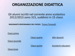 ORGANIZZAZIONE DIDATTICA