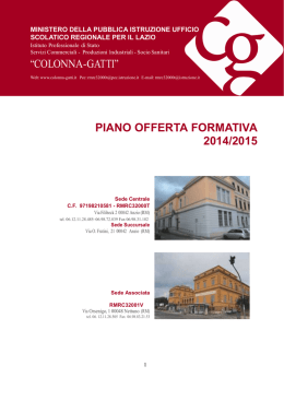 &ldquo;COLONNA-GATTI&rdquo; PIANO OFFERTA FORMATIVA 2014/2015