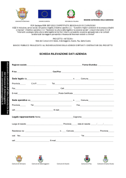 Modello scheda rilevazione