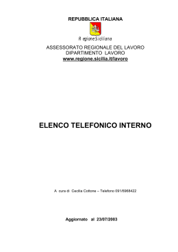 ELENCO TELEFONICO INTERNO - assessorato regionale lavoro