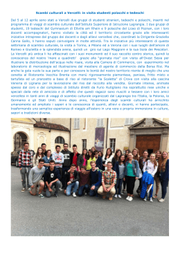Dal 5 al 12 aprile sono stati a Vercelli due gruppi di studenti stranieri