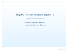 Momenti angolari - Dipartimento di Scienze Chimiche