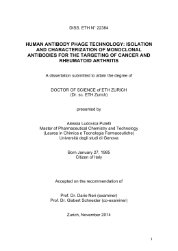 human antibody phage technology: isolation and - ETH E