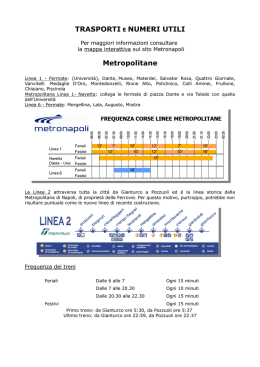 TRASPORTI E NUMERI UTILI Metropolitane