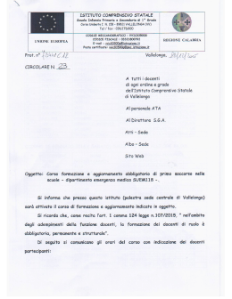 CORSO FORMAZIONE E AGGIORNAMENTO