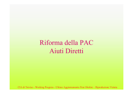 Riforma della PAC Aiuti Diretti