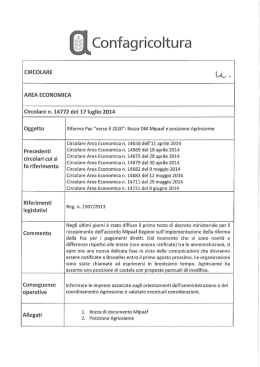 CIRCOLARE AREA ECONOMICA Circolare n. 14772 del 17 luglio