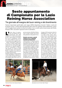 Sesto appuntamento di Campionato per la Lazio Reining Horse